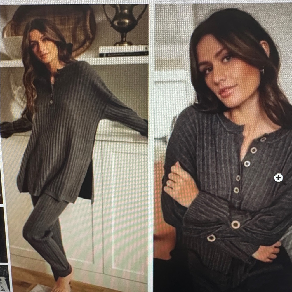 Intimately Free People around the clock tunic sweater with wooden buttons